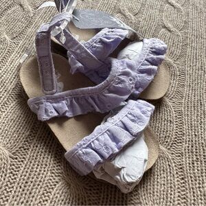 NWT Carter’s Baby Girl Sandals, Lavender Ruffle, Size 3 / 6-9 Months